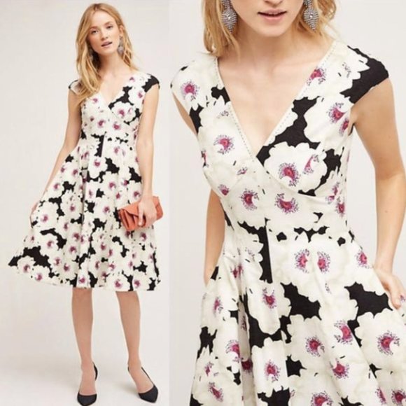 Anthropologie Floral Paimpont Peter Som Dress 00 - Picture 1 of 6